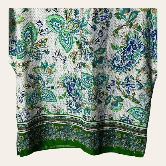 0967. JOIE SHORT SLEEVE TOP MULTICOLOR SIZE MEDIUM - Picture 8 of 9